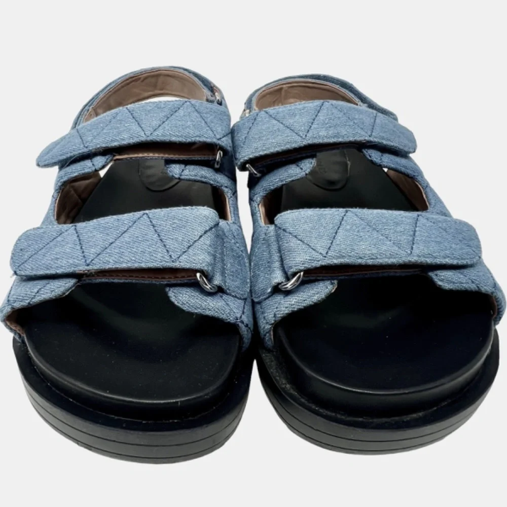 Aerosoles women's Lamirca blue quilted adjustable sandals size 12M